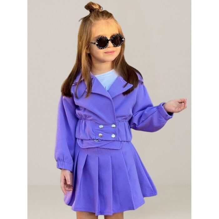 ⁦فستان بناتي لون بنفسجي⁩ - الصورة ⁦2⁩