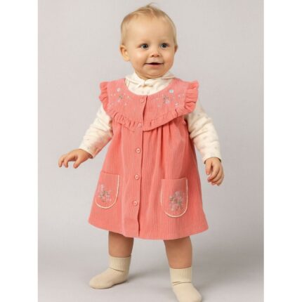 فستان بناتي لون رمادي