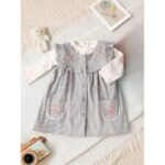 فستان بناتي لون رمادي