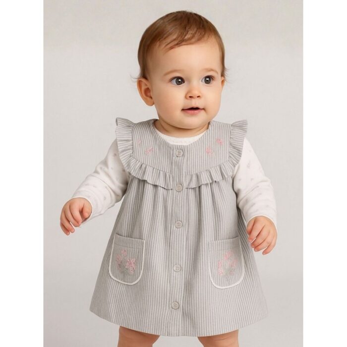 ⁦فستان بناتي لون رمادي⁩ - الصورة ⁦2⁩