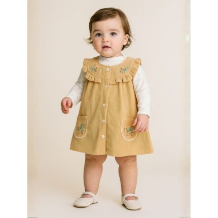 فستان بناتي لون رمادي