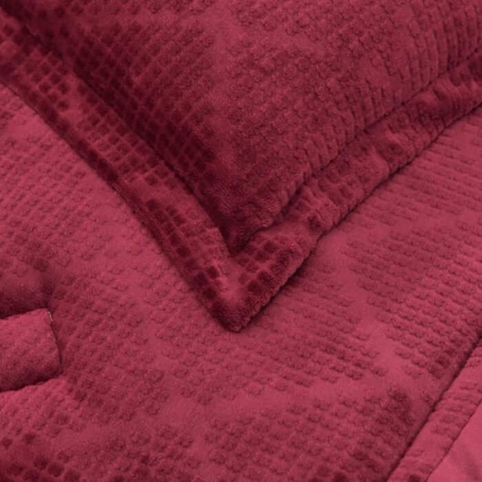 ⁦[14140272] طقم غطاء تخت 4 قطع WEATHER LIMY BURGUNDY TWIN 160X220 CM⁩ - الصورة ⁦4⁩