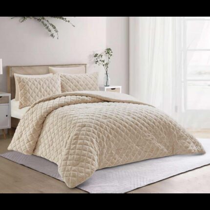 [14112106] طقم غطاء تخت 6 قطع FLOWER WINTER RUBIK BEIGE KING 260×240 CM