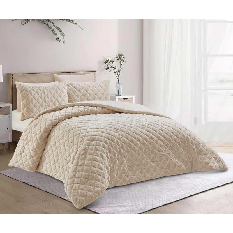 ⁦[14112106] طقم غطاء تخت 6 قطع FLOWER WINTER RUBIK BEIGE KING 260×240 CM⁩ - الصورة ⁦1⁩