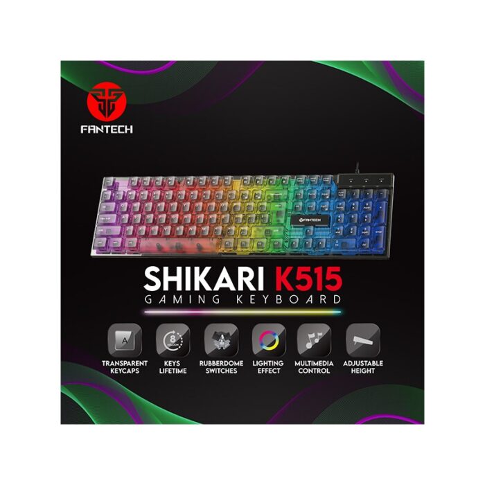 ⁦كيبورد FANTECH SHIKARI S K515S سلكي للألعاب (104 كبسة) وإضاءة RGB⁩ - الصورة ⁦3⁩