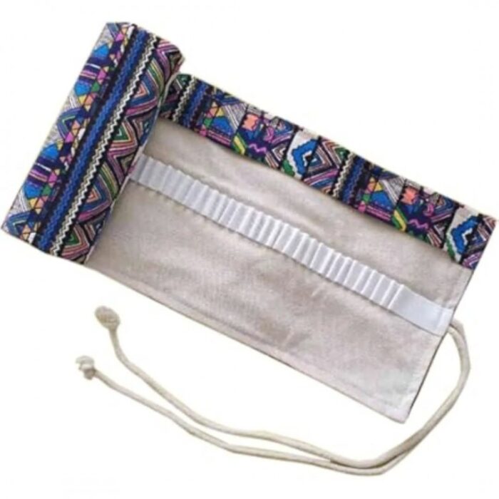 ⁦شنتة من القماش 36 فتحة قابلة لللف لأقلام الرصاص الملونة وأقلام المكياج والرسم والتلوين⁩ - الصورة ⁦3⁩