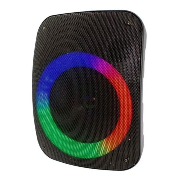 ⁦سبيكر كاريوكي لاسلكي 9PRO RGBOOM قابل لإعادة الشحن مزود بميكروفون سلكي مع اضاءة LED ملونة⁩ - الصورة ⁦2⁩