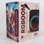 ⁦سبيكر كاريوكي لاسلكي 9PRO RGBOOM قابل لإعادة الشحن مزود بميكروفون سلكي مع اضاءة LED ملونة⁩ - الصورة ⁦4⁩