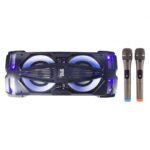 ⁦سبيكر مكبر صوت حجم كبير 12 بوصة مع 2 ميكروفون لاسلكي Boom Bass 9Pro لون أسود⁩ - الصورة ⁦2⁩