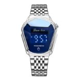 ساعة يد لمس للرجال لون فضي ماركة Lan Lin