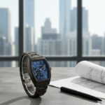 ⁦ساعة يد مستطيلة للرجال حزام ستانلس لون اسود ماركة EPHATAH ESTAR⁩ - الصورة ⁦2⁩