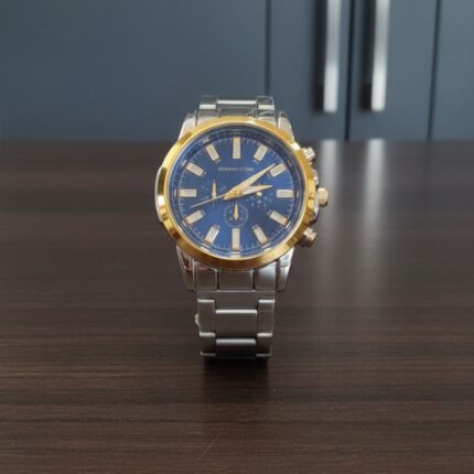 ساعة يد للرجال حزام ستانلس لون سيلفر مع ذهبي ماركة EPHATAH ESTAR