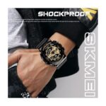 ⁦ساعة يد رياضية رقمية للرجال مقاومة للصدمات لون اسود وذهبي⁩ - الصورة ⁦2⁩