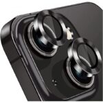 طقم حماية 2 قطع لعدسات كاميرا لايفون 14 لون أسود