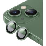 طقم حماية 2 قطع لعدسات كاميرا لايفون 14 لون أخضر