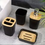 ⁦طقم الحمام لون أسود عدد 6⁩ - الصورة ⁦2⁩