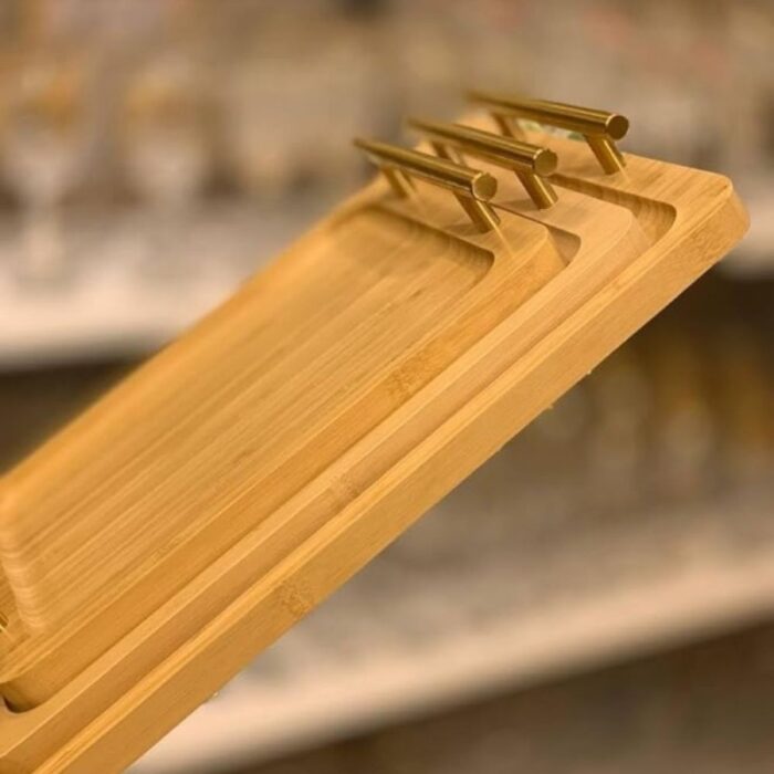 ⁦طقم صواني 3 قطع يد ذهبية⁩ - الصورة ⁦2⁩