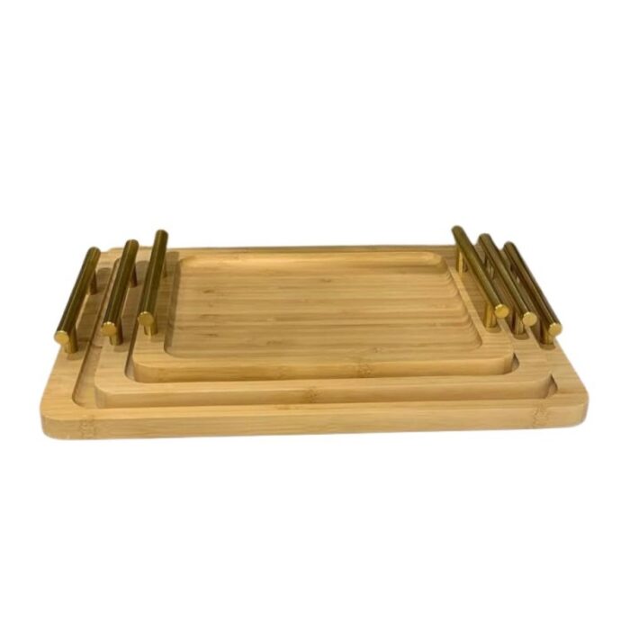 ⁦طقم صواني 3 قطع يد ذهبية⁩ - الصورة ⁦3⁩