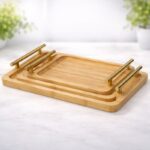 ⁦طقم صواني 3 قطع يد ذهبية⁩ - الصورة ⁦4⁩