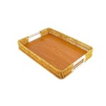 ⁦طقم صواني قش مستطيلة عدد 3 لون بيج⁩ - الصورة ⁦4⁩