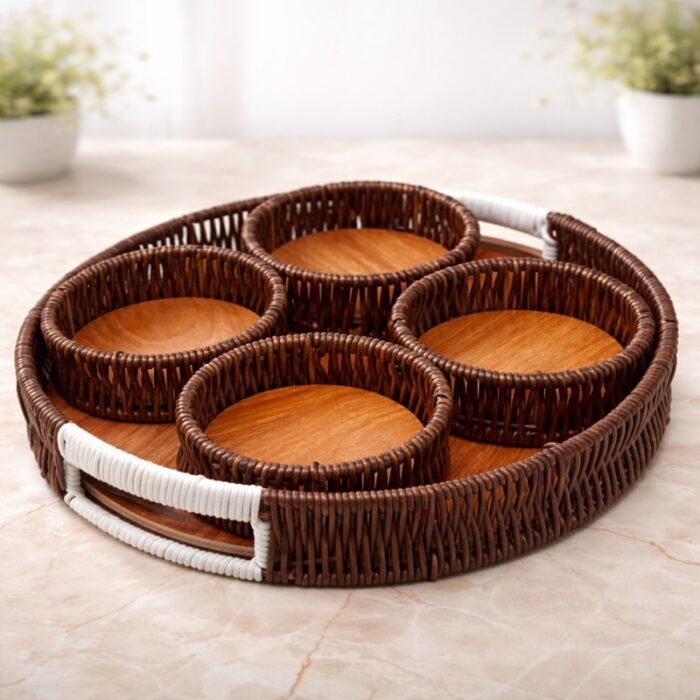 ⁦طقم صواني قش عدد 5⁩ - الصورة ⁦3⁩