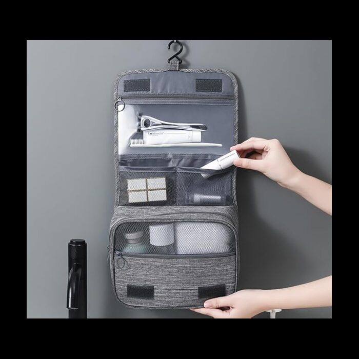 ⁦حقيبة نسائية متعددة الإستخدامات مربعة لون رمادي⁩ - الصورة ⁦3⁩