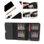 مفك مع 20 رأس في علبة جلد صيانة هواتف