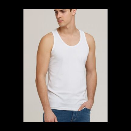 شباح رياضي X قطني من داماس للرجال لون أبيض