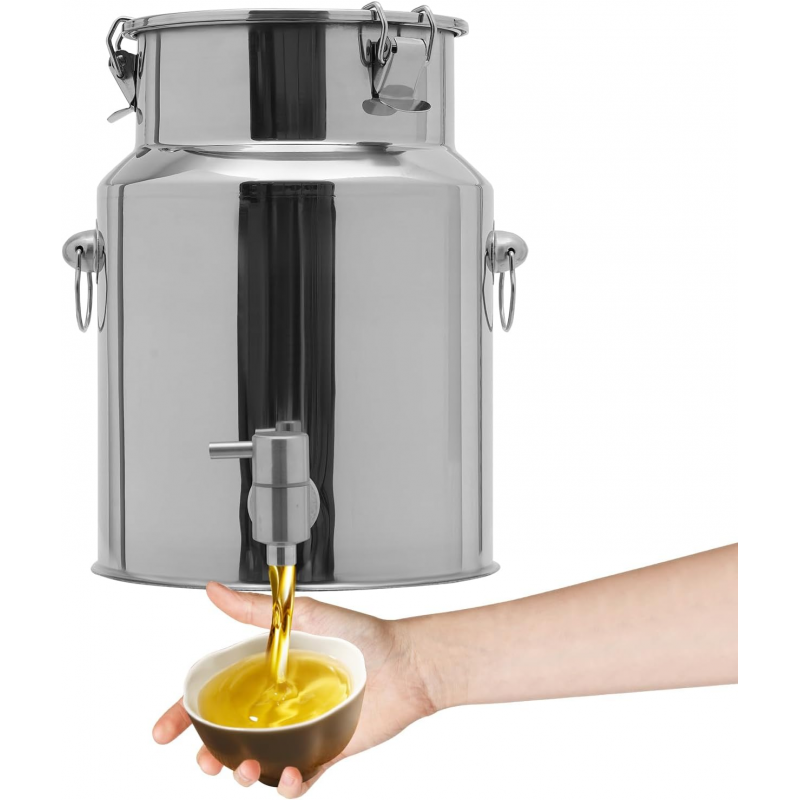 103393786_6970e342c965a بريق زيت ستانلس سعة 18 لتر مع ستانلس حنفية - الصورة 1