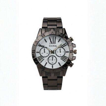 ساعة يد رجالية دائرية ستانلس ستيل