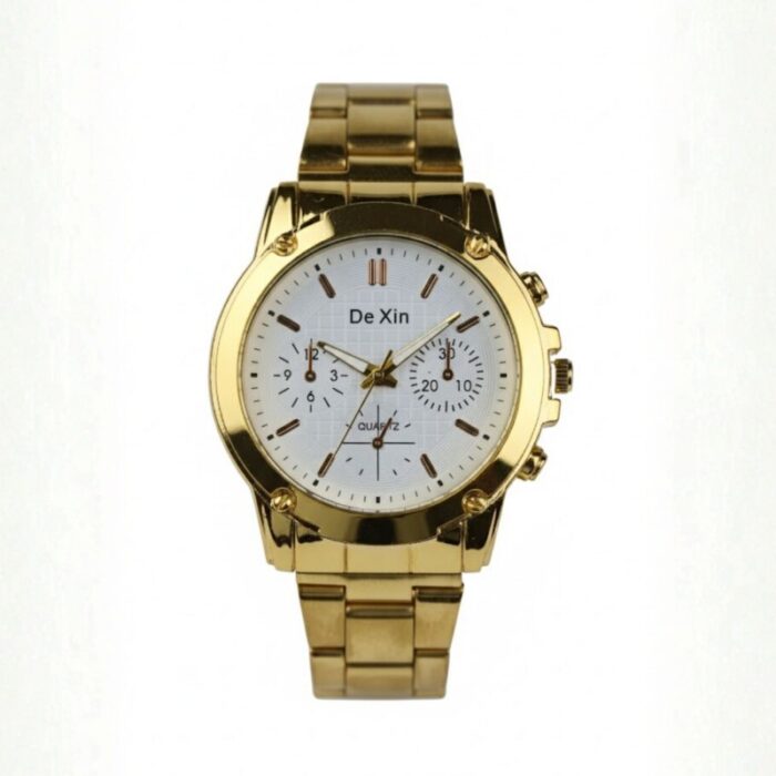 ⁦ساعة يد رجالية دائرية ستانلس ستيل⁩ - الصورة ⁦2⁩