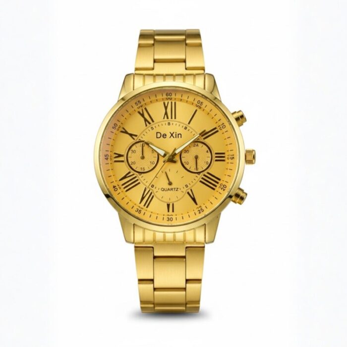 ⁦ساعة يد رجالية دائرية ستانلس ستيل⁩ - الصورة ⁦2⁩