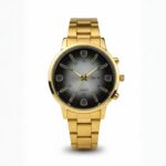 ⁦ساعة يد رجالية دائرية ستانلس ستيل⁩ - الصورة ⁦2⁩