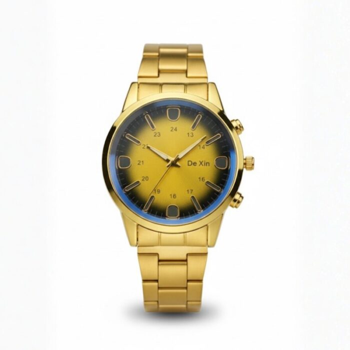 ⁦ساعة يد رجالية دائرية ستانلس ستيل⁩ - الصورة ⁦2⁩