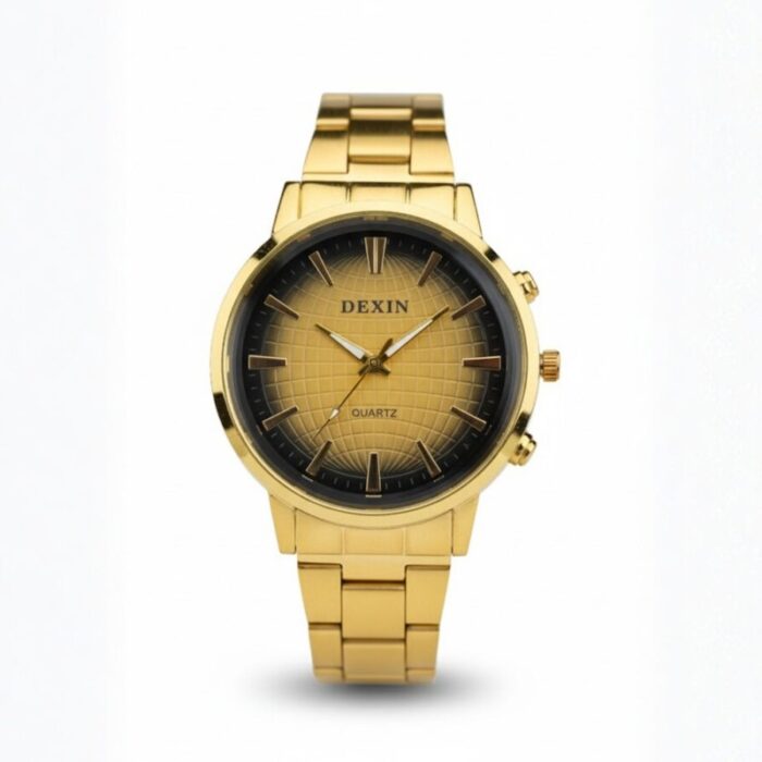 ⁦ساعة يد رجالية دائرية ستانلس ستيل⁩ - الصورة ⁦2⁩