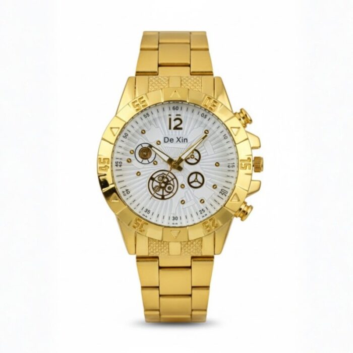 ⁦ساعة يد رجالية دائرية ستانلس ستيل⁩ - الصورة ⁦2⁩