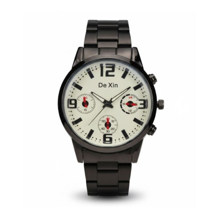 ⁦ساعة يد رجالية دائرية ستانلس ستيل⁩ - الصورة ⁦2⁩