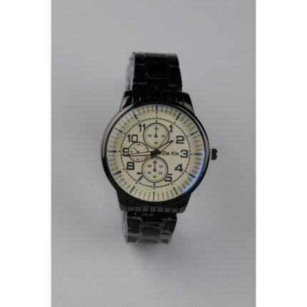 ساعة يد رجالية دائرية ستانلس ستيل