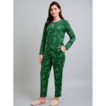 بيجامة ستاتية شتوية لون أخضر