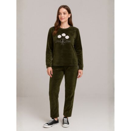 بيجامه ستاتي شتوي لون أخضر