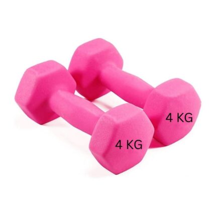 دامبلز وزن 4 كيلو ( زوج ) لون زهري