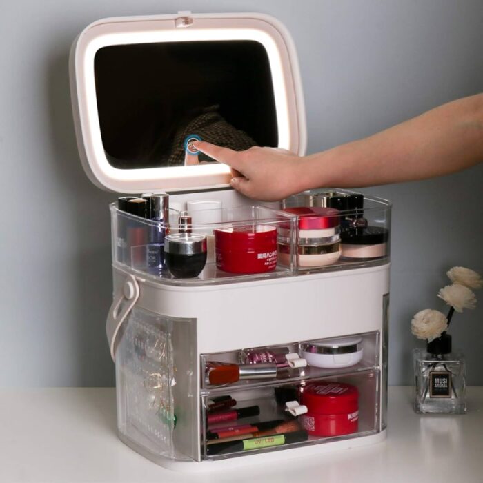 ⁦منظم مرآة وجوانب لون أبيض⁩ - الصورة ⁦2⁩