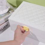 ⁦منظم اكسسوارات جلد صغير لون ابيض⁩ - الصورة ⁦2⁩