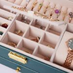 ⁦منظم اكسسوارات جلد صغير لون أخضر⁩ - الصورة ⁦2⁩