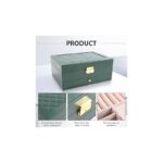 ⁦منظم اكسسوارات جلد صغير لون أخضر⁩ - الصورة ⁦6⁩