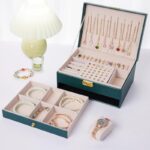 ⁦منظم اكسسوارات جلد صغير لون أخضر⁩ - الصورة ⁦8⁩