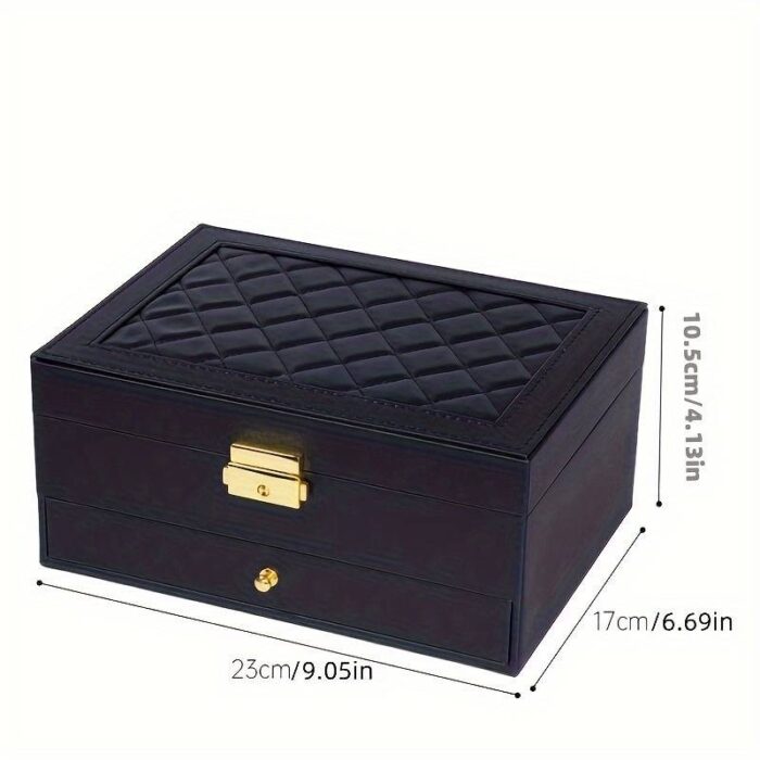 ⁦منظم اكسسوارات جلد صغير لون اسود⁩ - الصورة ⁦2⁩