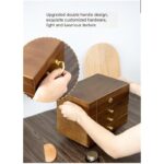 ⁦منظم اكسسوارات مصنوع من خشب البلوط الطبيعي 5 طبقات⁩ - الصورة ⁦3⁩