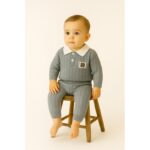 طقم صوف ولادي لون سكني