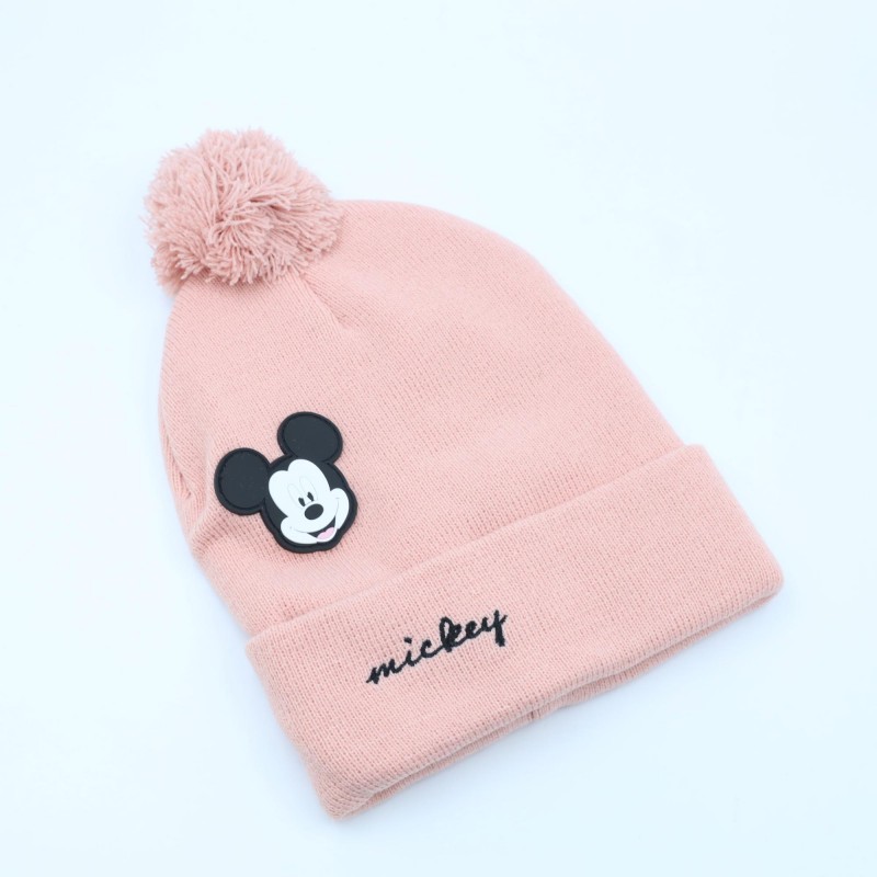 ⁦طاقية للأطفال لون زهري⁩ - الصورة ⁦1⁩